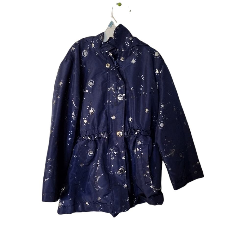 London Fog Child's Size 5 Coat Hooded Unicorn Stars Planets Winter Padded Girl